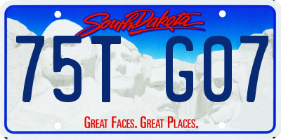 SD license plate 75TG07
