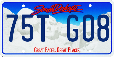 SD license plate 75TG08