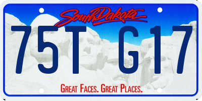 SD license plate 75TG17