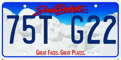 SD license plate 75TG22