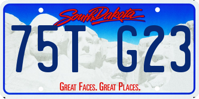 SD license plate 75TG23