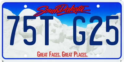 SD license plate 75TG25
