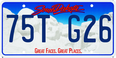 SD license plate 75TG26