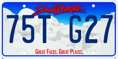 SD license plate 75TG27