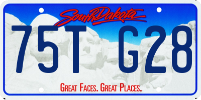 SD license plate 75TG28