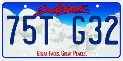 SD license plate 75TG32
