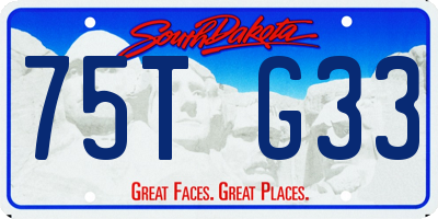 SD license plate 75TG33