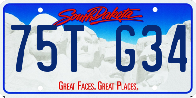 SD license plate 75TG34