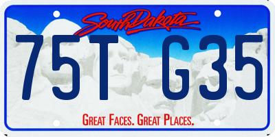 SD license plate 75TG35