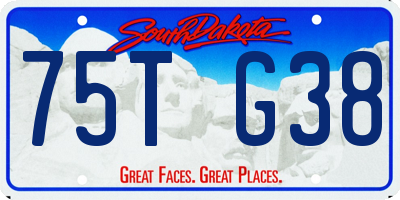 SD license plate 75TG38