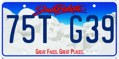 SD license plate 75TG39