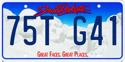 SD license plate 75TG41