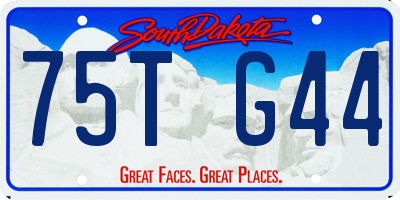 SD license plate 75TG44