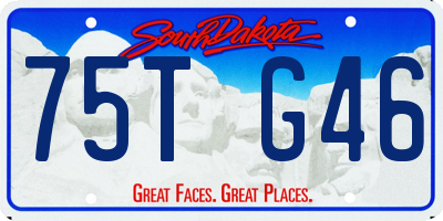 SD license plate 75TG46