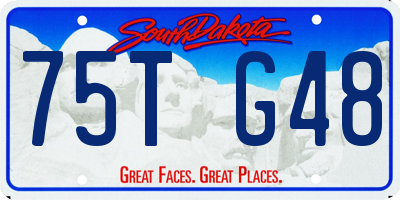 SD license plate 75TG48