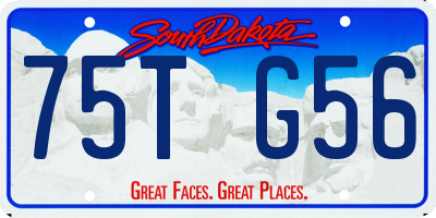 SD license plate 75TG56