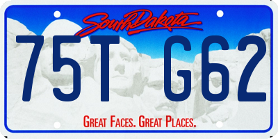 SD license plate 75TG62