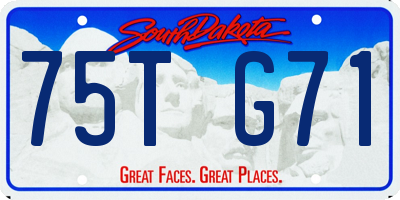 SD license plate 75TG71
