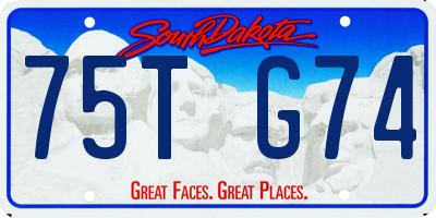 SD license plate 75TG74