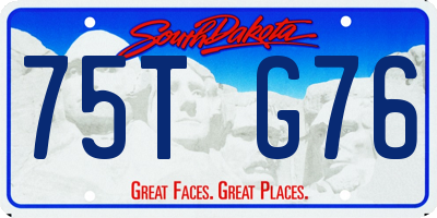 SD license plate 75TG76