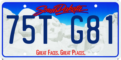 SD license plate 75TG81