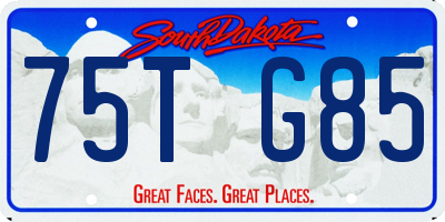 SD license plate 75TG85