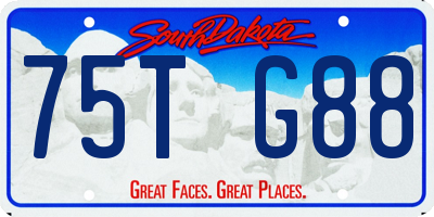 SD license plate 75TG88