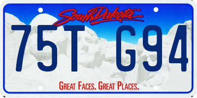 SD license plate 75TG94