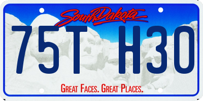 SD license plate 75TH30