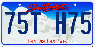SD license plate 75TH75