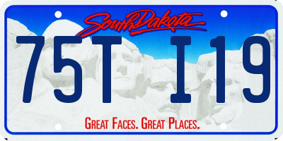 SD license plate 75TI19