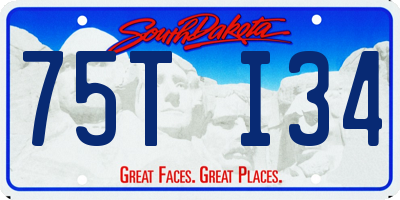 SD license plate 75TI34