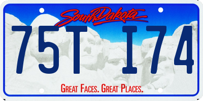 SD license plate 75TI74
