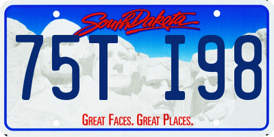 SD license plate 75TI98