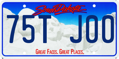 SD license plate 75TJ00