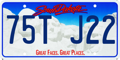 SD license plate 75TJ22