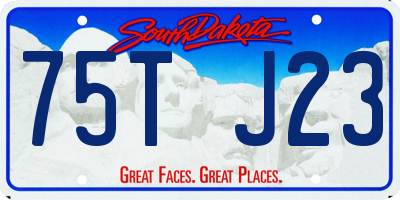 SD license plate 75TJ23