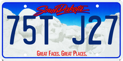 SD license plate 75TJ27