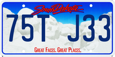 SD license plate 75TJ33