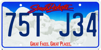 SD license plate 75TJ34