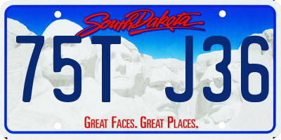 SD license plate 75TJ36