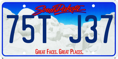 SD license plate 75TJ37