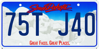 SD license plate 75TJ40
