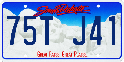 SD license plate 75TJ41