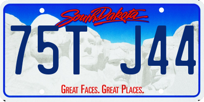SD license plate 75TJ44