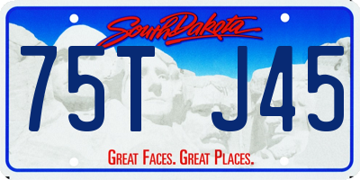 SD license plate 75TJ45