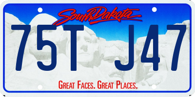 SD license plate 75TJ47