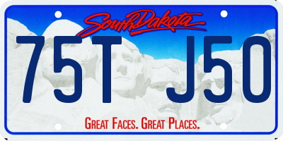 SD license plate 75TJ50