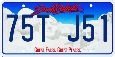 SD license plate 75TJ51
