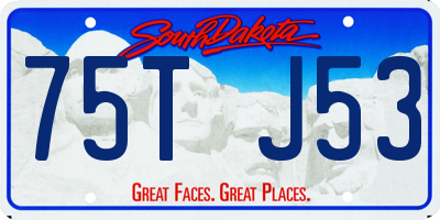 SD license plate 75TJ53